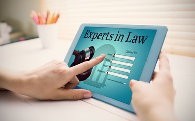 Poster - Composite image of graphic interface of lawyer contact form 