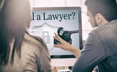 Poster - composite image of graphic interface of lawyer contact form