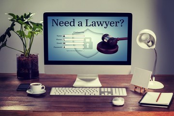 Fototapete - Composite image of graphic interface of lawyer contact form 