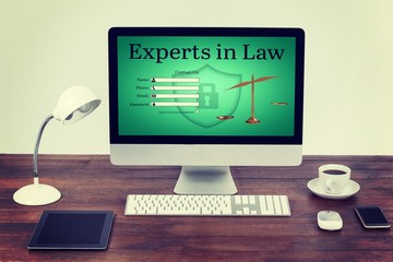 Fototapete - Composite image of graphic interface of lawyer contact form 