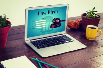 Poster - Composite image of graphic interface of lawyer contact form 