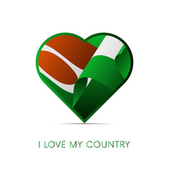 Wall Mural - Niger flag in heart. I love my country. sign. Vector illustration.