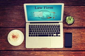Poster - Composite image of graphic interface of lawyer contact form 