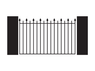 Wall Mural - black modern gate- vector illustration