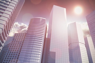 Poster - Composite image of three dimensional image of tall buildings