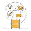 © Jemastock - Digital marketing and advertising infographic over white background vector illustration