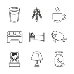 Poster - Sweet sleep icons over white background vector illustration graphic design