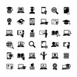 © valeriyakozoriz - online study education 36 simple icons set black on white background
