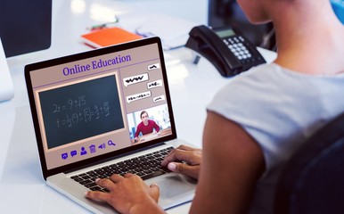 Poster - Composite image of composite image of online courses