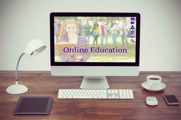 Aufkleber - Composite image of composite image of students for online