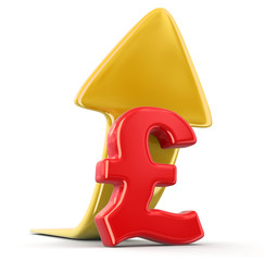 Poster - Pound sign with arrow up. Image with clipping path