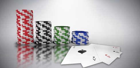 Poster - composite image of graphic 3d image of gambling chips