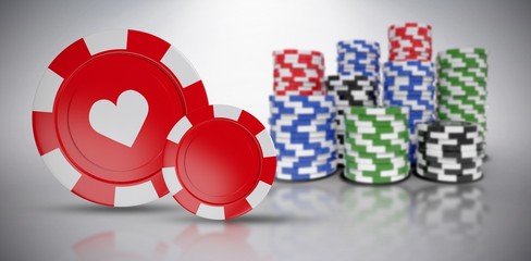 Poster - composite image of vector 3d image of red casino token with
