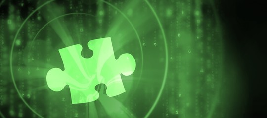 Poster - Composite image of jigsaw piece