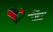 Banner Or Poster Of Kenya Independence Day Celebration. Waving Flag. Vector Illustration.