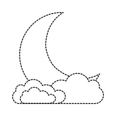 Sticker - sleeping moon kawaii character vector illustration design