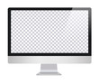 Monitor in imac style with blank screen, isolated on white background. Monitor with transparent monitor, screen. Monitor with blank screen isolated . Computer screen - vector illustration.Imac copy 
