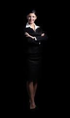 Wall Mural - Full body portrait of a confident business woman isolated