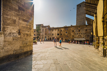 Wall Mural - main square of San Gimignano