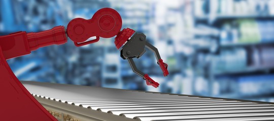 Poster - composite image of 3d image of empty conveyor belt