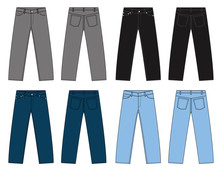 Illustration Of Slim Denim Pants  / Color Variations