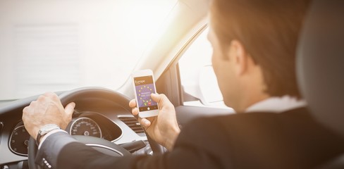 Poster - Businessman sending a text message