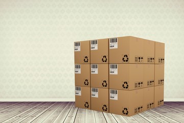Poster - Composite image of composite image of cardboard boxes
