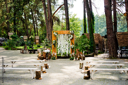 Arch For The Wedding Ceremony In A Rustic Style Wedding