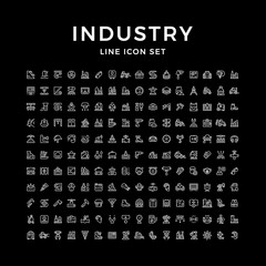 Wall Mural - Set line icons of industry