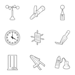 Poster - Technology instrument icons set, outline style