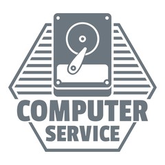 Poster - Computer service logo, simple style