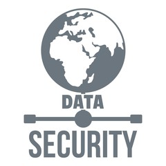 Poster - Global data security logo, simple style