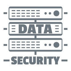 Poster - Server data security logo, simple style