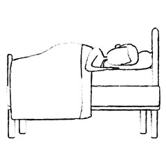 Poster - Sleeping in bed icon vector illustration graphic design