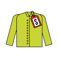 market clothes price tag new wear shirt vector illustration