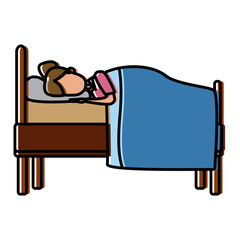 Poster - Sleeping in bed icon vector illustration graphic design