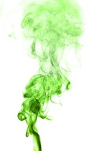 Green Smoke On A White Background,Abstract Green Smoke Swirls Over White Background, Fire Smoke