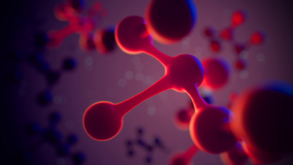 Wall Mural - science background with molecules and atoms