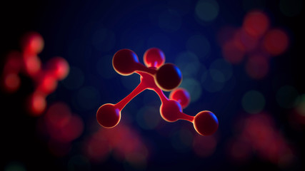 Wall Mural - science background with molecules and atoms