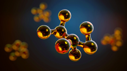 Wall Mural - science background with molecules and atoms