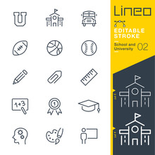 Lineo Editable Stroke - School And University Line Icons
Vector Icons - Adjust Stroke Weight - Expand To Any Size - Change To Any Colour