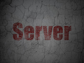Web development concept: Server on grunge wall background