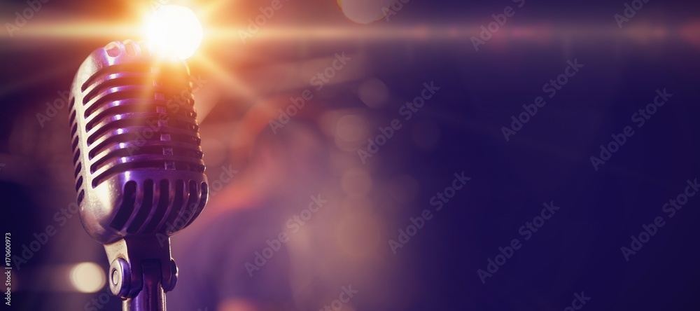 Microphone at concert - obrazy, fototapety, plakaty 