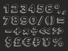 Vector Hand Drawn Alphabet Numbers