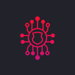 Sticker - cyber security icon, protection and privacy concept