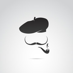 Wall Mural - french man vector icon.