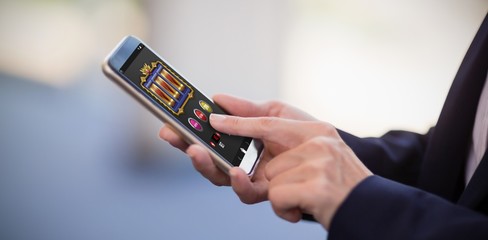 Aufkleber - Composite image of slot machine app on mobile display