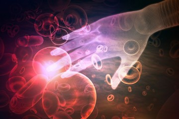 Poster - Composite image of 3d illustration of human hand 