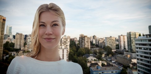 Poster - Composite image of portrait of beautiful blonde women 