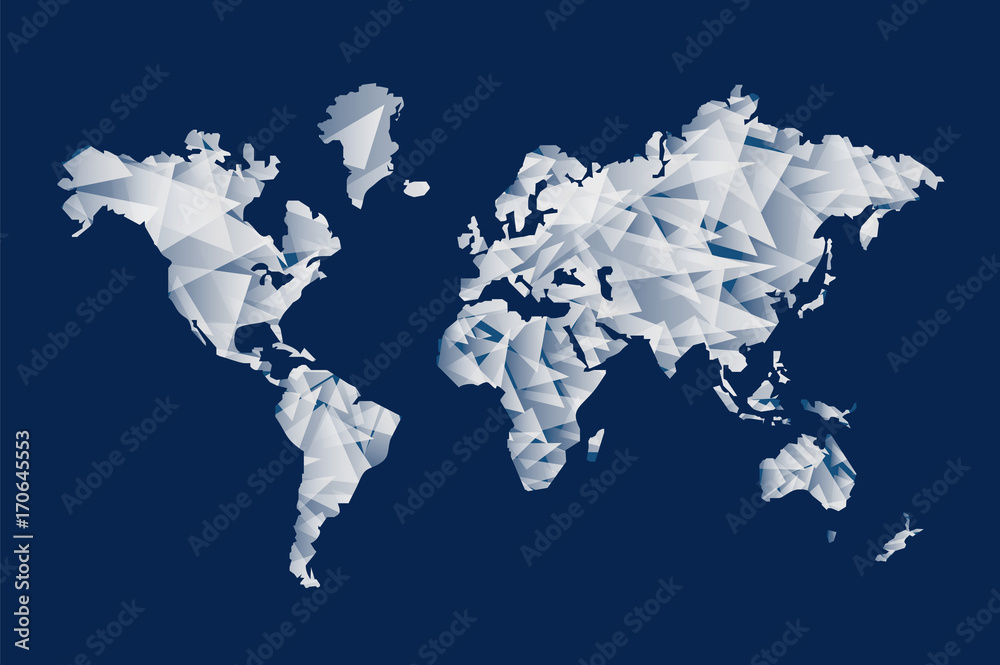 Triangular Geographic Map Triangle shape world map concept illustration Stock Vector | Adobe Stock